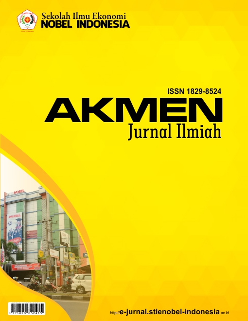 					View Vol. 13 No. 1 (2016): AKMEN Jurnal Ilmiah
				
