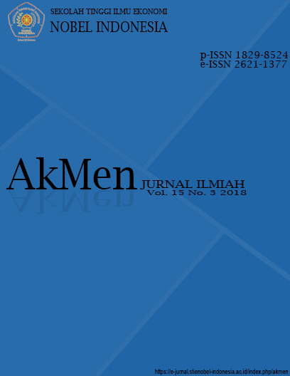 					View Vol. 15 No. 3 (2018): AkMen JURNAL ILMIAH
				