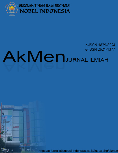 					View Vol. 9 No. 4 (2012): AKMEN Jurnal Ilmiah
				
