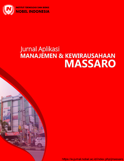 					View Vol. 5 No. 1 (2023): Jurnal Aplikasi Manajemen & Kewirausahaan MASSARO
				